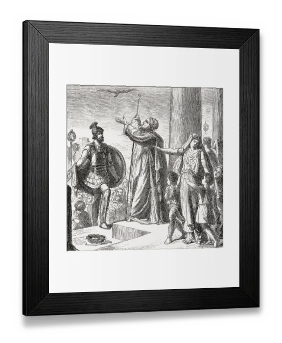 Framed Print : Ancus Marcius, fourth king of Rome honouring Lucius Tarquinius Priscus
