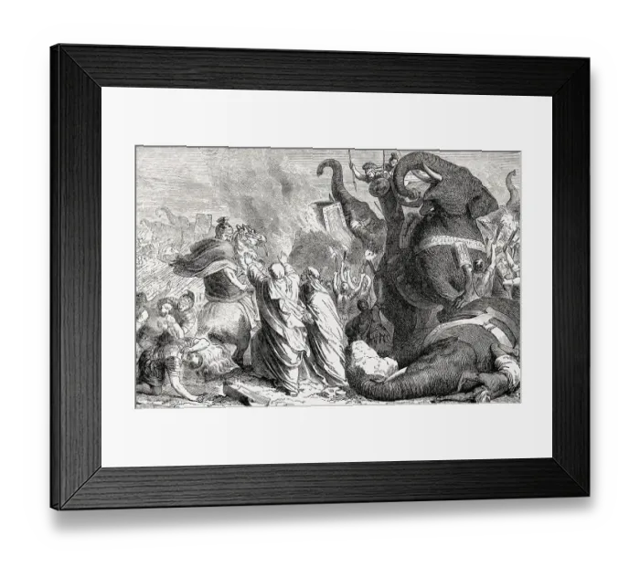 Framed Print : The Battle of Asculum, 279 BC between the Roman Republic ant the forces of king Pyrrhus of Epirus Framed Print : The Battle of Asculum, 279 BC between the Roman Republic ant the forces of king Pyrrhus of Epirus