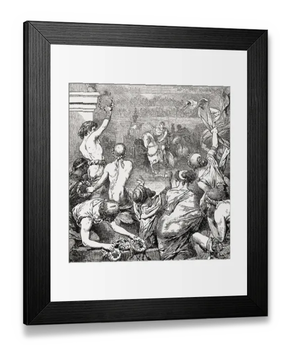 Framed Print : Titus Quinctius Flamininus, c. 229-174 BC restoring Liberty to Greece at the Isthmian Games in Corinth Framed Print : Titus Quinctius Flamininus, c. 229-174 BC restoring Liberty to Greece at the Isthmian Games in Corinth