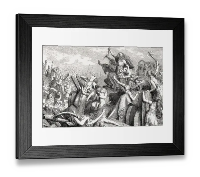Framed Print : Teutonic women are desperately fighting Framed Print : Teutonic women are desperately fighting