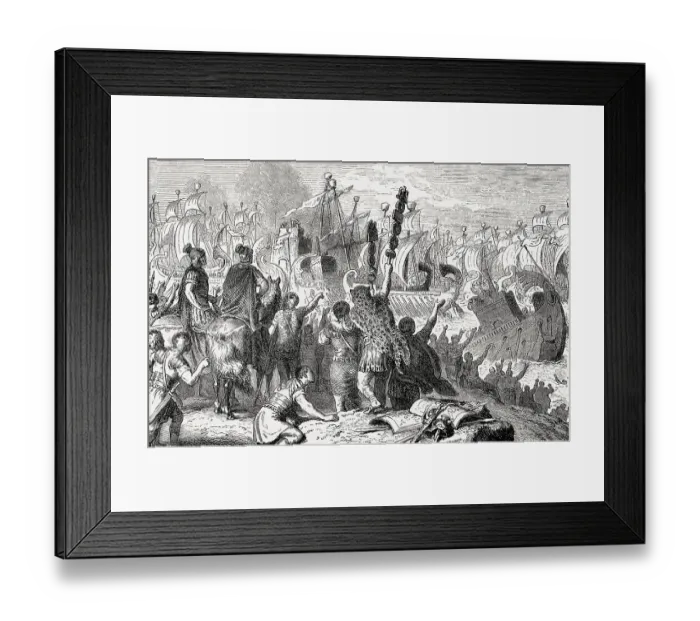 Framed Print : The escape of Cleopatra, Battle of Actium on 2 September 31 BC