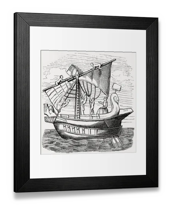 Framed Print : A merchant ship, ancient Roman ship