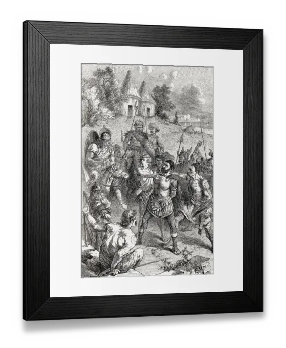 Framed Print : Bitannic chieftains and captured Centurion