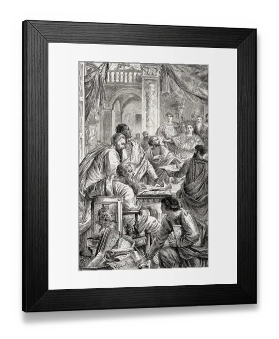 Framed Print : The First Council of Nicaea, by the Roman Emperor Constantine I in 325 AD Framed Print : The First Council of Nicaea, by the Roman Emperor Constantine I in 325 AD