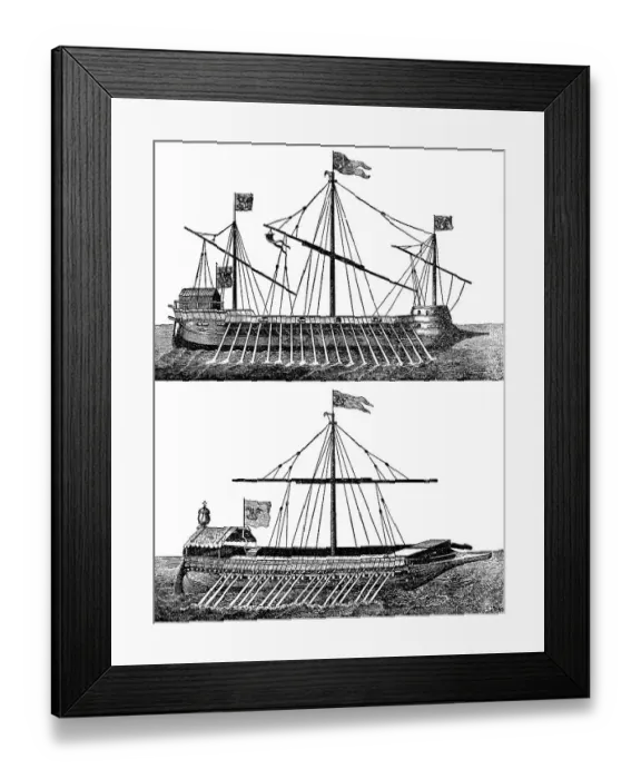 Framed Print : Venetian galleys used at the Battle of Lepanto