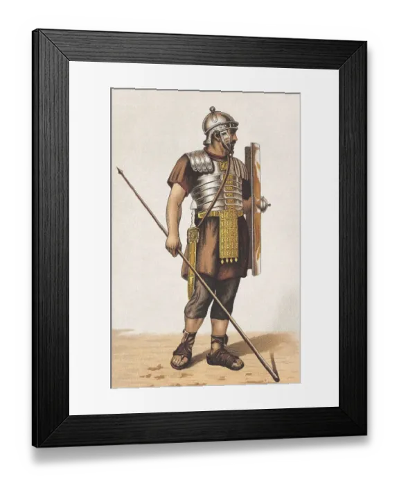 Framed Print : Roman legionary with armor, shield and lance Framed Print : Roman legionary with armor, shield and lance