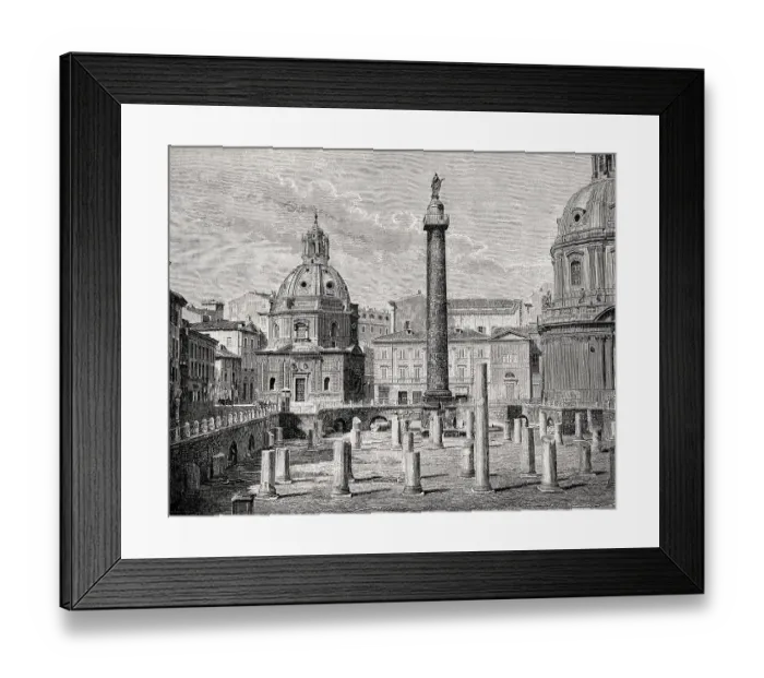 Framed Print : The Trajan's Column, a Roman triumphal column in Rome