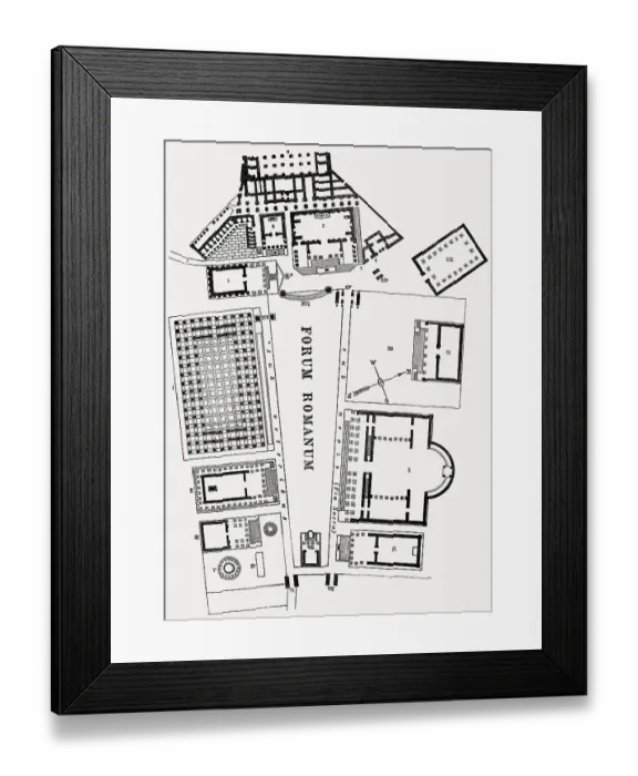 Framed Print : Reconstruction, plan of the Roman Forum or Forum Romanum in ancient Rome Framed Print : Reconstruction, plan of the Roman Forum or Forum Romanum in ancient Rome
