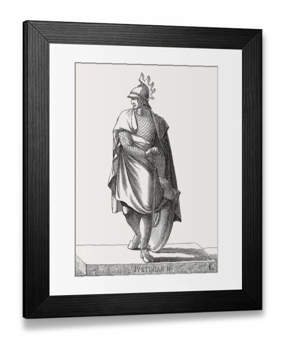 Framed Print : Justinian II, 668 -711, Byzantine Emperor from 685 to 695 and again from 705 to 711