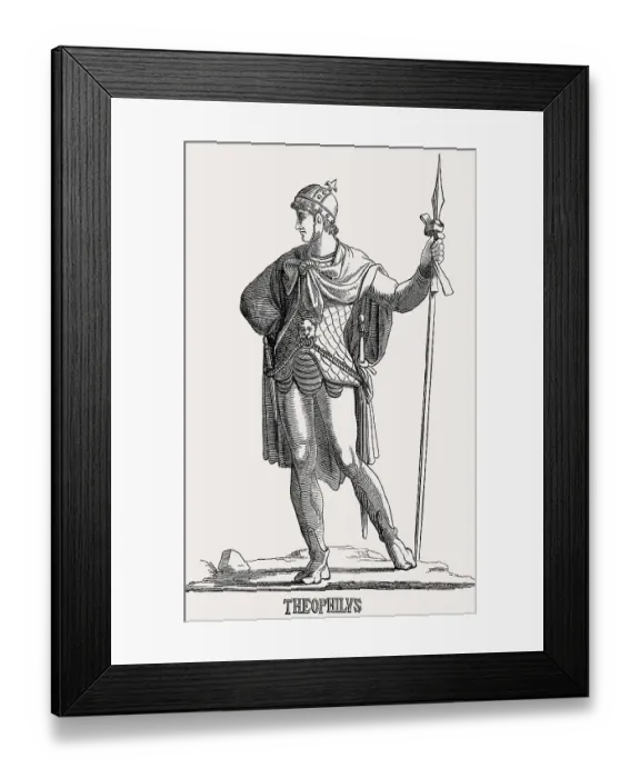 Framed Print : Theophilos, Byzantine Emperor from 829 until his death in 842 Framed Print : Theophilos, Byzantine Emperor from 829 until his death in 842