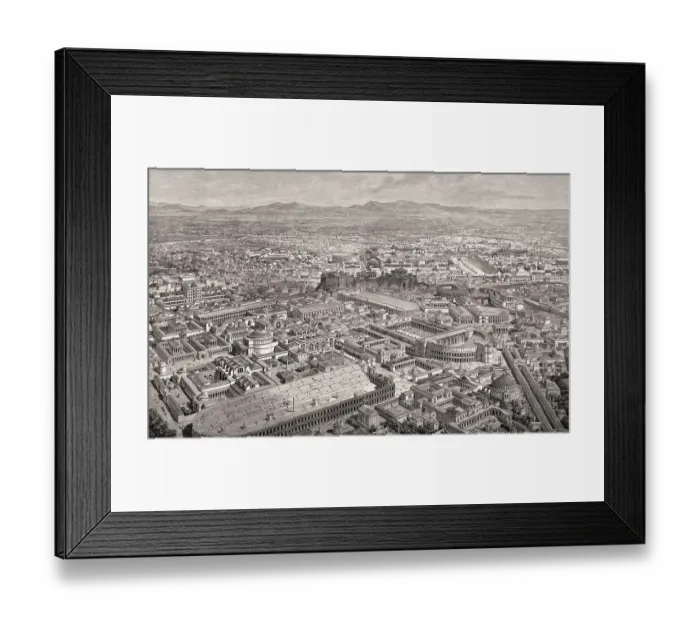 Framed Print : Reconstruction of the cityscape of Rome