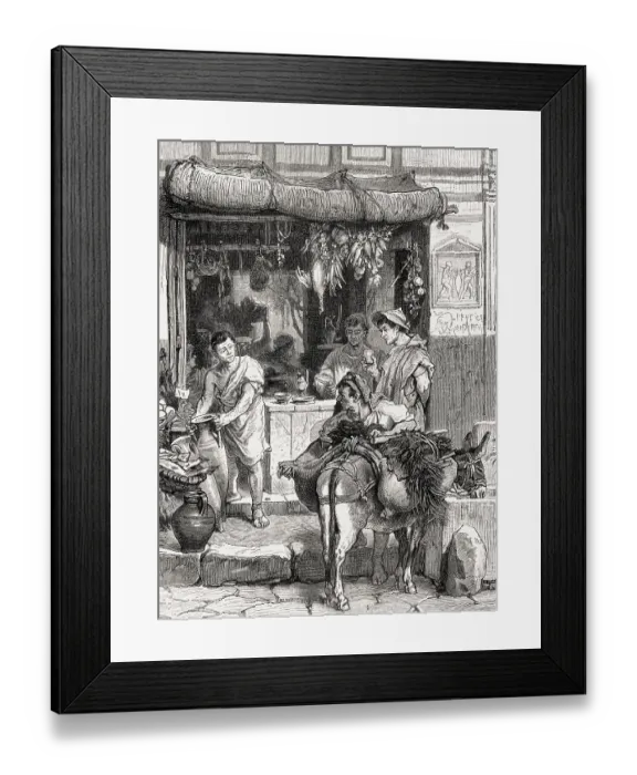 Framed Print : Street scene at ancient Pompeii, Italy, Europe