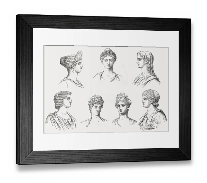 Framed Print : Traditional hairstyles in ancient Rome
