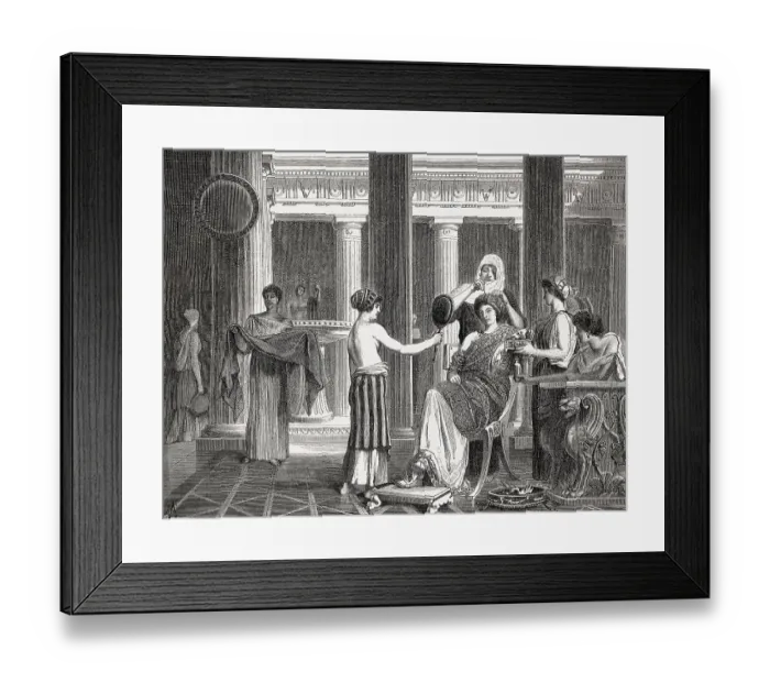 Framed Print : Morning scene in an ancient Roman women's boudoir Framed Print : Morning scene in an ancient Roman women's boudoir