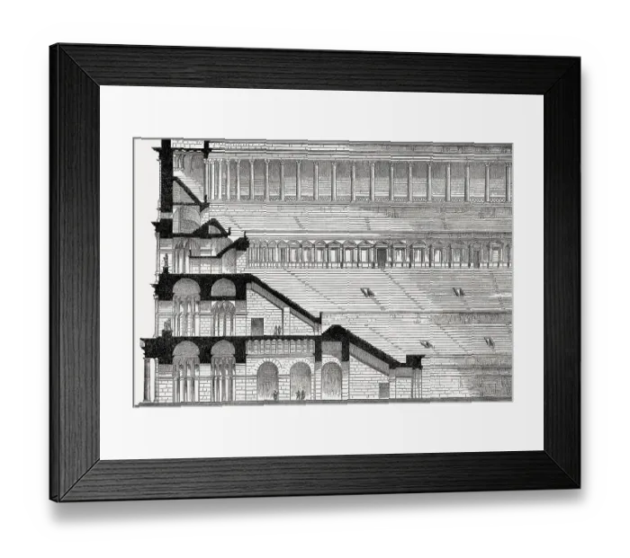 Framed Print : Reconstruction of the Colosseum in ancient Rome