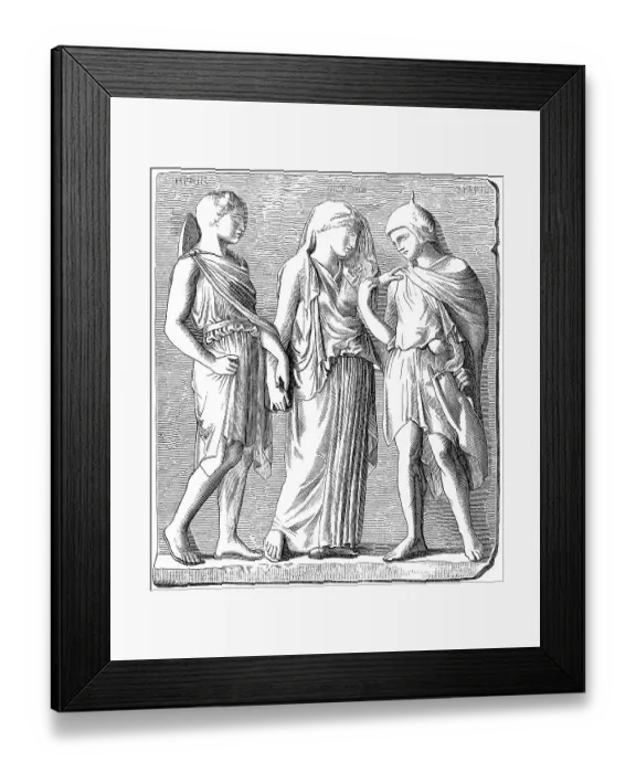 Framed Print : Hermes, Eurydice and Orpheus, Greek mythology