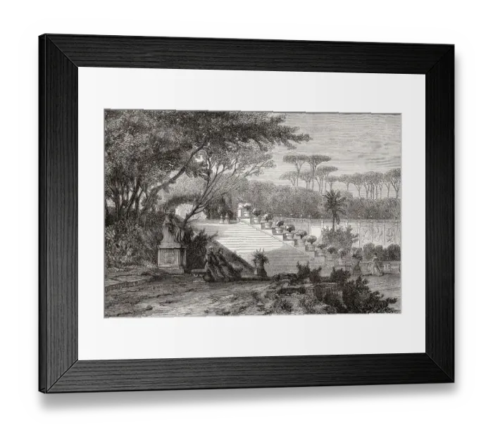 Framed Print : The Villa Doria Pamphili, largest landscaped public park in Rome