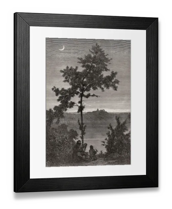 Framed Print : Lake Albano, the Papal Palace of Castel Gandolfo