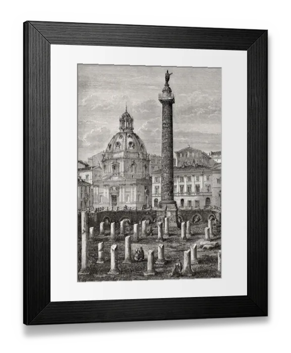 Framed Print : Remains of the Basilica Ulpia, Church of the Most Holy Name of Mary at the Trajan Forum