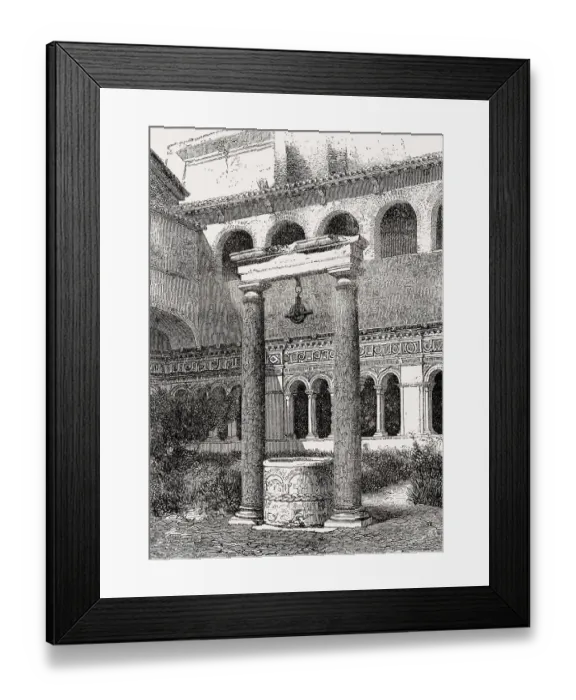 Framed Print : The cloister Yard, fountain, Basilica of Saint John Lateran Framed Print : The cloister Yard, fountain, Basilica of Saint John Lateran