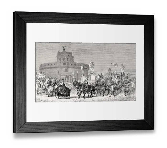 Framed Print : The papal procession, Feast of the Immaculate Conception at the Mausoleum of Hadrian
