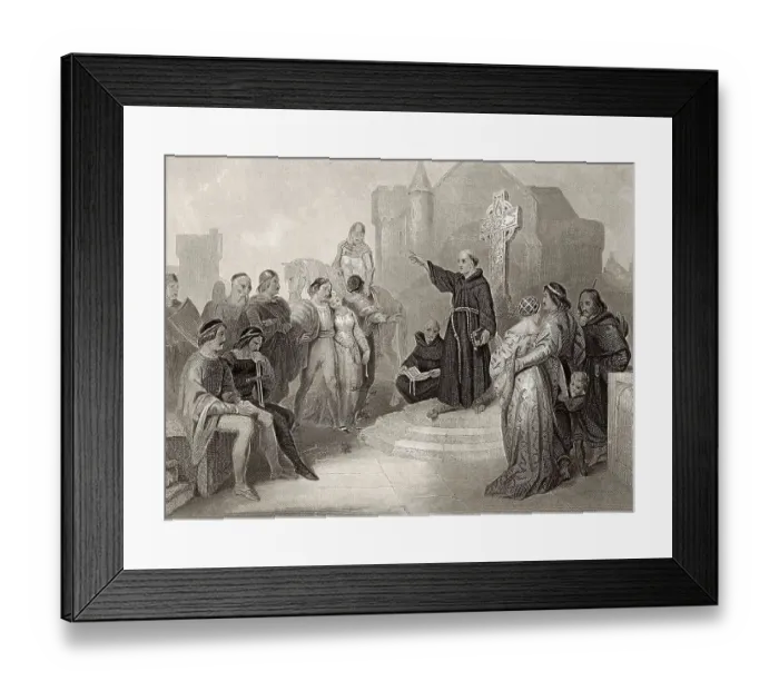 Framed Print : Pope preaching the Crusade, 11th Century
