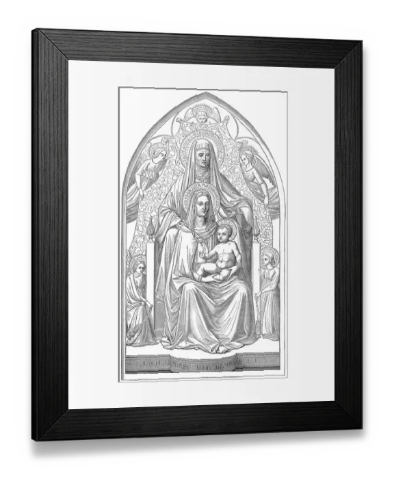 Framed Print : Saint Anne, the mother of Mary with child Jesus