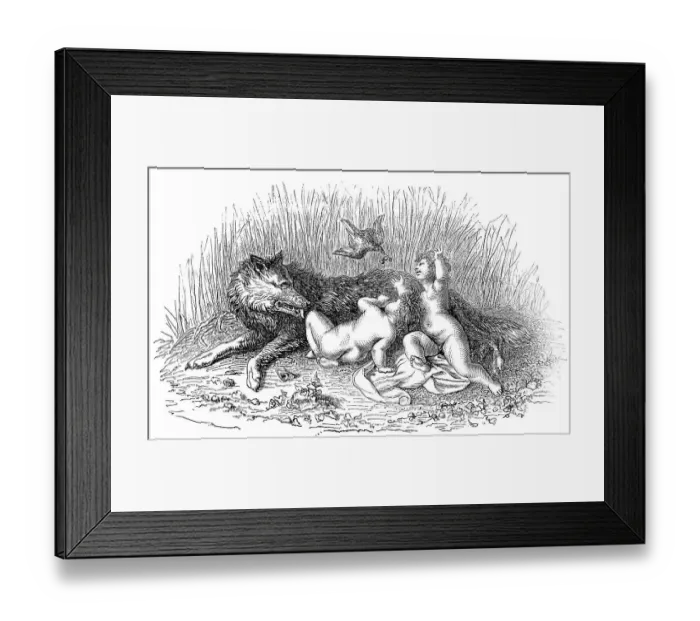 Framed Print : Romulus and Remus, founder of the city of Rome in Roman mythology