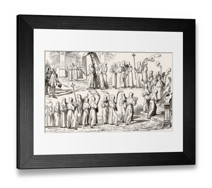 Framed Print : Christian Holy Week procession, 10th century