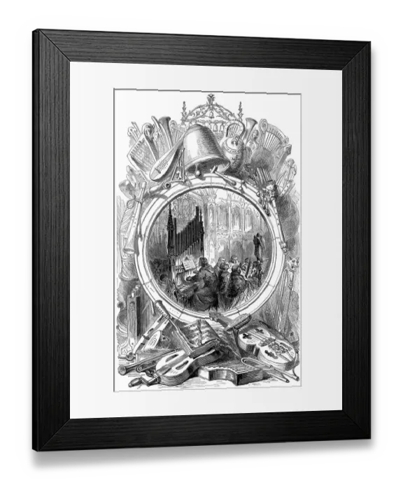 Framed Print : Instruments of Church music in the 11th century