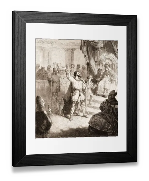 Framed Print : Robert Guiscard, c. 1015 - 1085, Pope Nicholas II