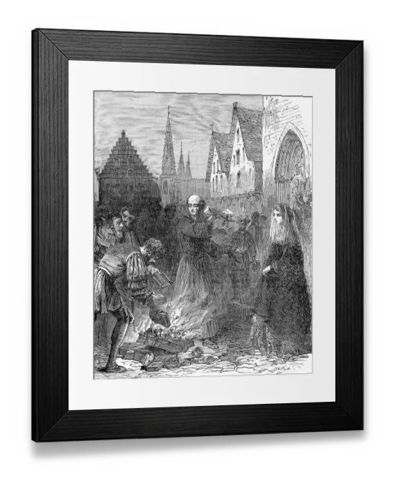 Framed Print : Luther burning the bull of Pope Leo X Framed Print : Luther burning the bull of Pope Leo X