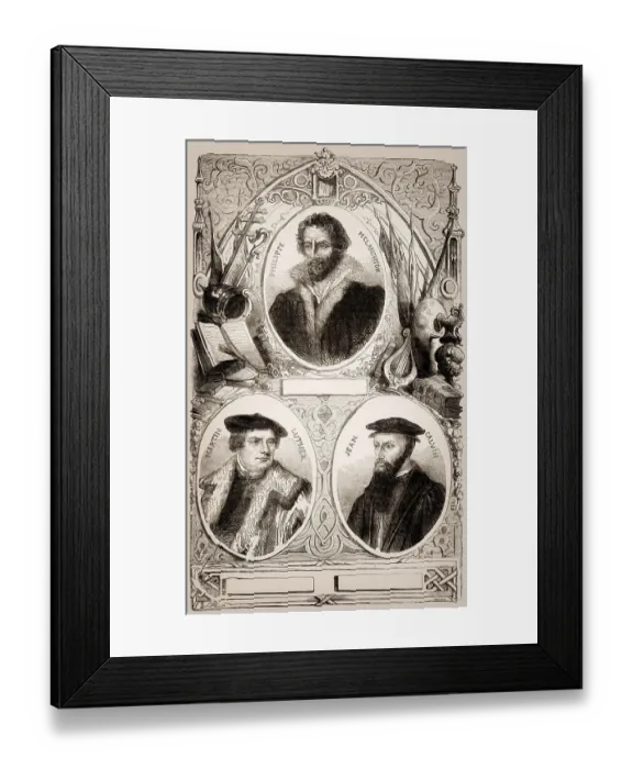 Framed Print : Martin Luther, Philipp Melanchthon and Johannes Calvin