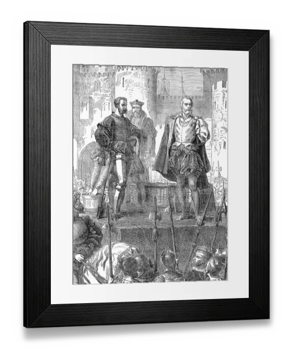 Framed Print : Giovanni Carafa beheaded at the Tor di Nona prison along with two companions