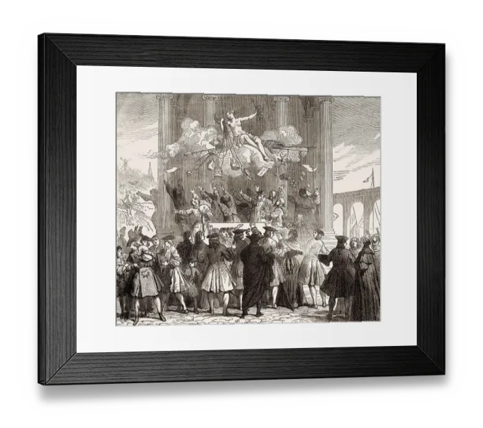 Framed Print : Caricature against the papal bull Unigenitus by Pope Clement XI in 1713
