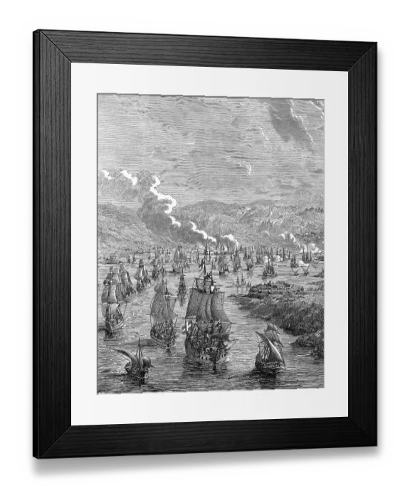 Framed Print : The Spanish fleet at Cagliari, Sardinia Framed Print : The Spanish fleet at Cagliari, Sardinia