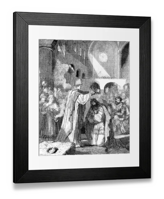 Framed Print : Pope Saint Leo III crowned Charlemagne Imperator Romanorum