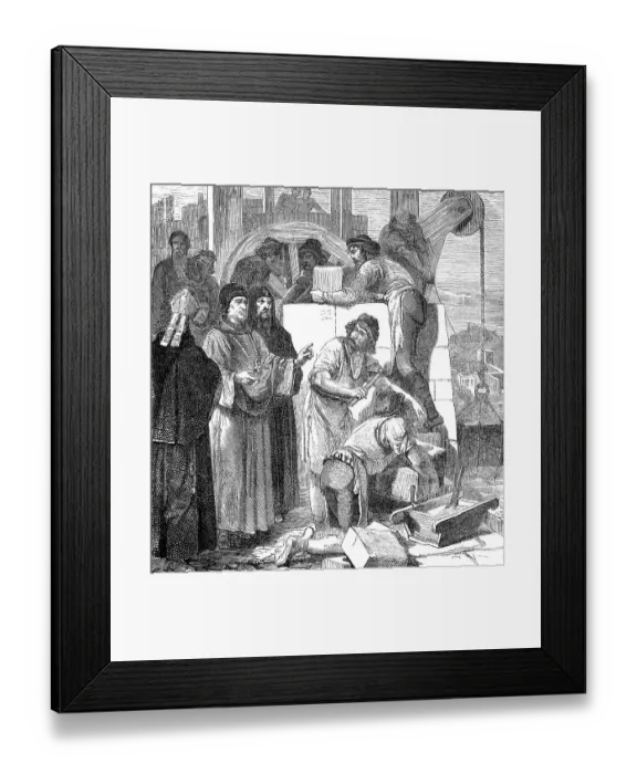 Framed Print : Pope Saint Leo IV, 790 - 855, commissioning the construction of the Leonine Wall Framed Print : Pope Saint Leo IV, 790 - 855, commissioning the construction of the Leonine Wall