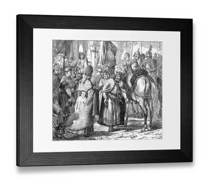 Framed Print : Pope Saint Nicholas I together with Louis II the Younger