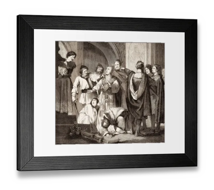 Framed Print : Quintius or Gencius attacking Pope Gregory VII