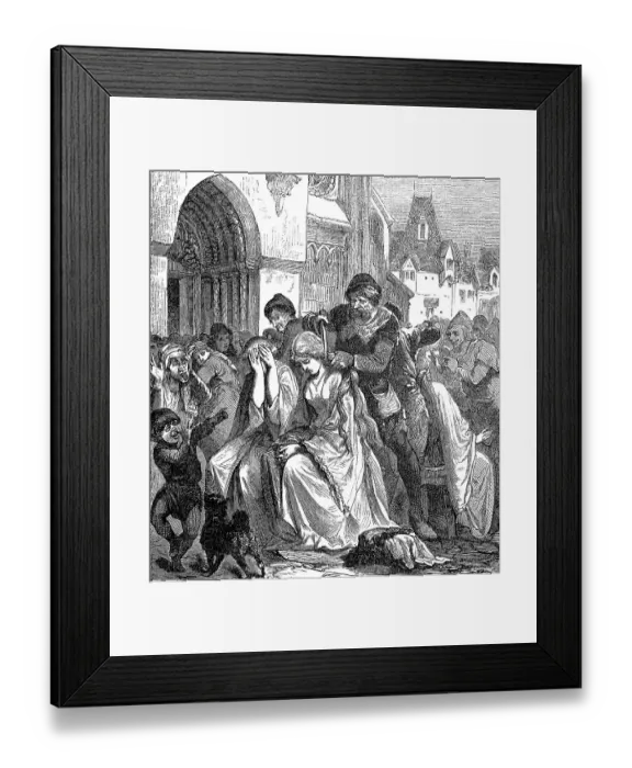 Framed Print : Forced hair cut to women having sex with Catholic priests Framed Print : Forced hair cut to women having sex with Catholic priests