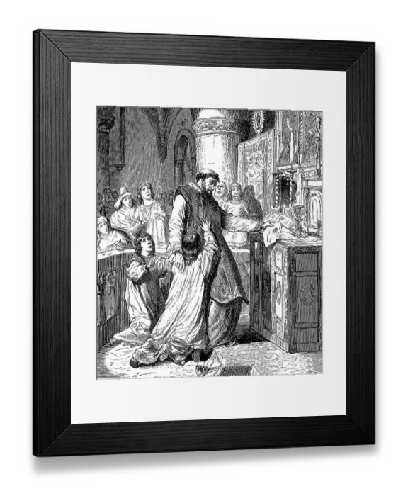 Framed Print : The Mass at Bolsena, an Eucharistic miracle said to have taken place in 1263
