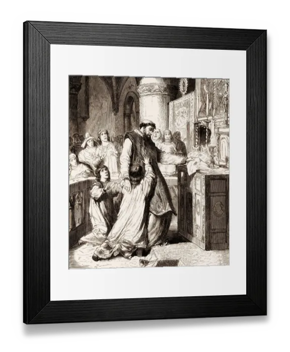 Framed Print : The Mass at Bolsena, an Eucharistic miracle said to have taken place in 1263