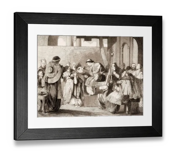 Framed Print : Pope Boniface VIII at Ash Wednesday