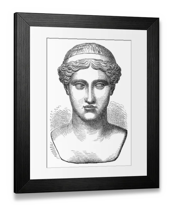 Framed Print : Hera, the wife and one of three sisters of Zeus in the Olympian pantheon of Greek mythology and religion