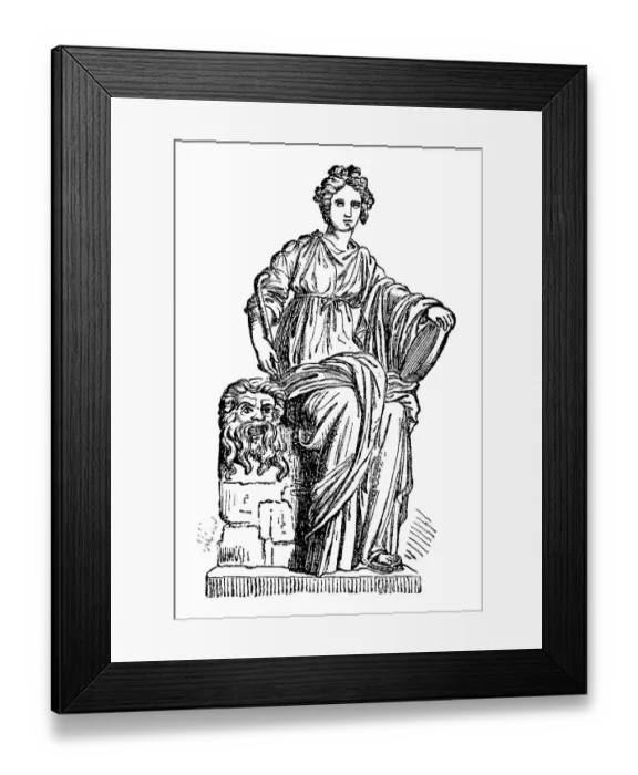 Framed Print : Thalia or Thaleia, the muse of comedy and idyllic poetry in Greek mythology