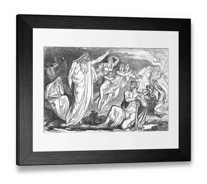 Framed Print : Odysseus in the underworld, Homer's Odyssey