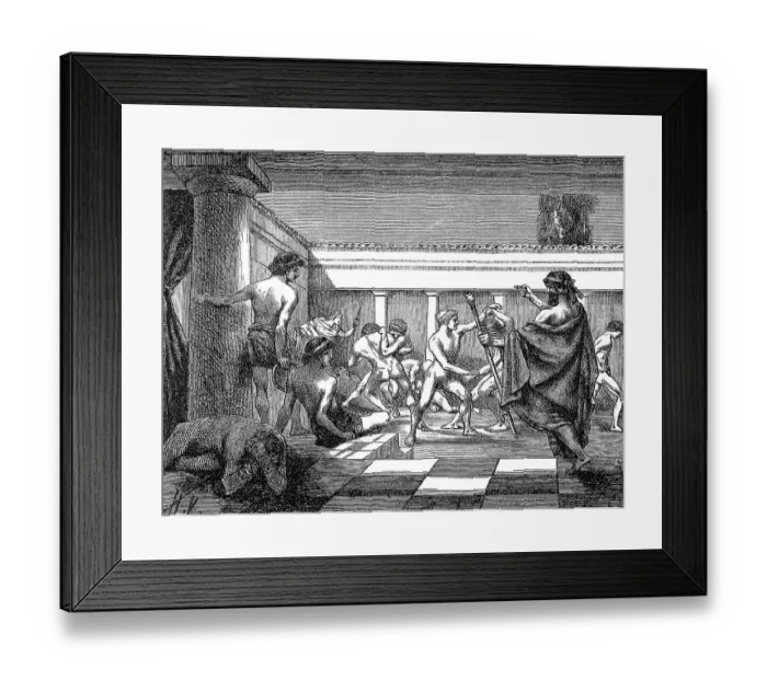 Framed Print : Young Spartans Exercising at the Dromos of Sparta