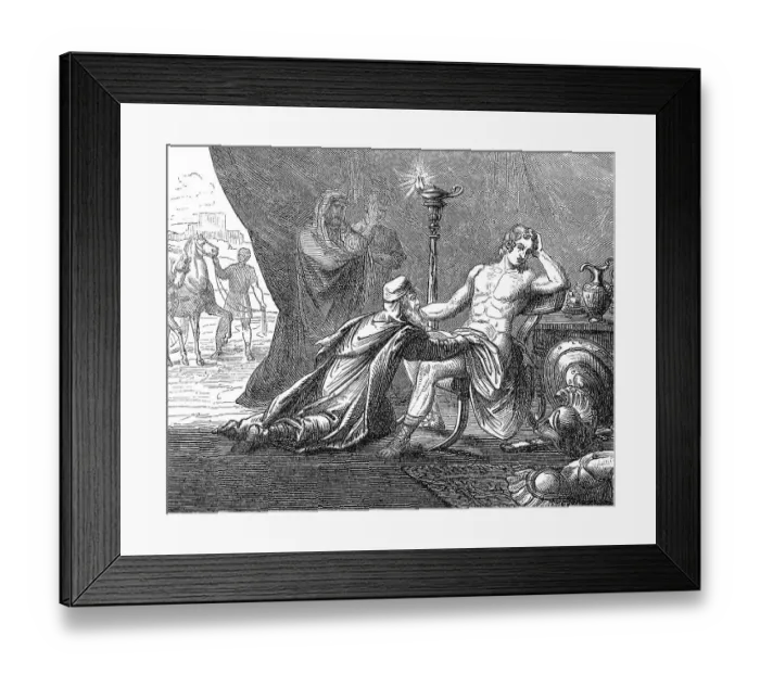 Framed Print : Priam asking Achilles about the corpse of his son Hektor