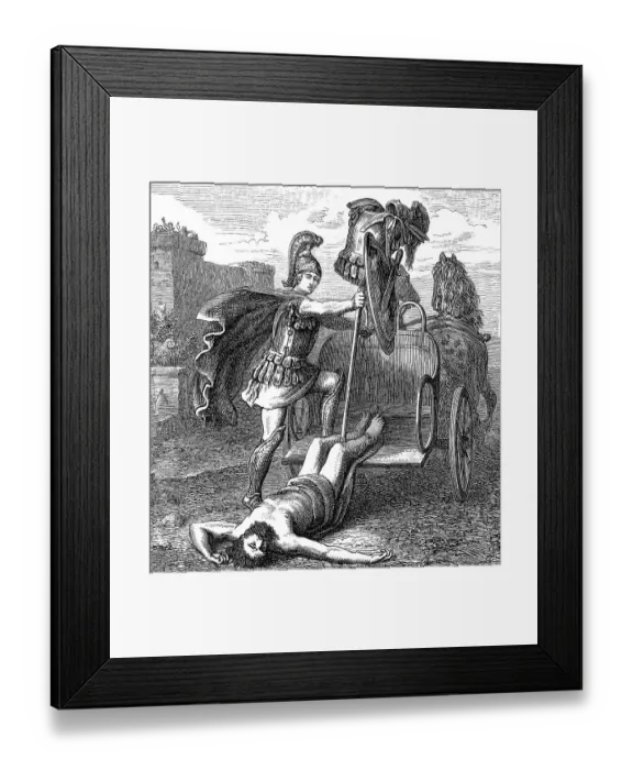 Framed Print : Triumphant Achilles dragging Hector's lifeless body in front of the Gates of Troy Framed Print : Triumphant Achilles dragging Hector's lifeless body in front of the Gates of Troy